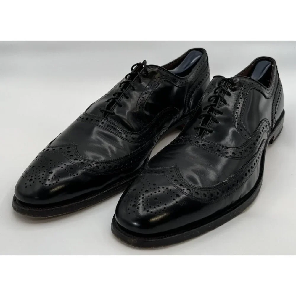 Allen Edmonds McAllister Oxford Wingtip Brogue Black Leather Shoes Size 15AA
